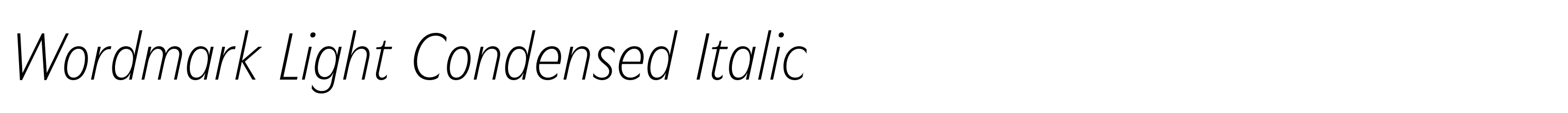 Wordmark Light Condensed Italic